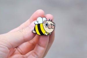Pug Bee Enamel Pin by Noristudio