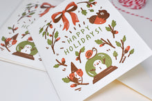 A2 Letterpress Greeting Card, Bubu and Moonch Happy Holidays!
