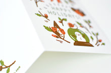 A2 Letterpress Greeting Card, Bubu and Moonch Happy Holidays!