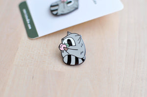 Raccoon enamel pin by Noristudio
