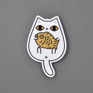 Taiyaki White Cat Vinyl Sticker