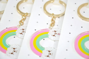 Rainbow Dog Keychain by Noristudio