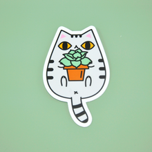 gray tabby cat vinyl sticker by Noristudio 