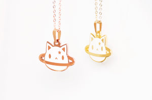 white cat necklaces by Noristudio 
