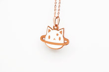 planet cat necklace by Noristudio white cat 