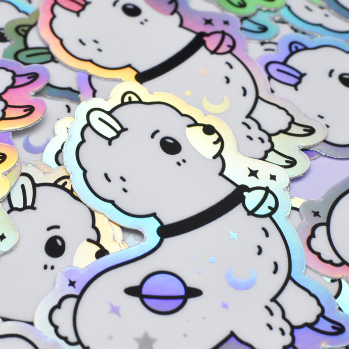 holographic sticker by Noristudio alpaca sticker 