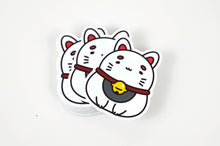 White Fortune Cat Vinyl Sticker