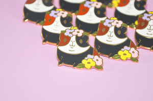Guinea Pig With Flowers Enamel Pin