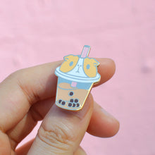 Guinea pig shape bubble tea enamel pin by Noristudio