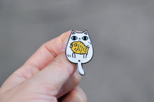 cute white cat lapel pin by Noristudio