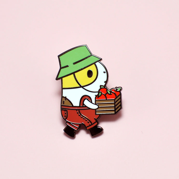 Bubu the Guinea Pig Apple Picking Enamel Pin by Noristudio