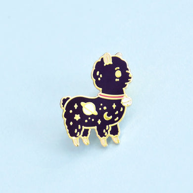 black alpaca pin by Noristudio