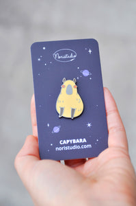 noristudio capybara pin cute animal pin 