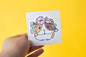 Flowers and Guinea pig laptop sticker by Noristudio 