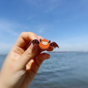 eastern red bat enamel pin by noristudio