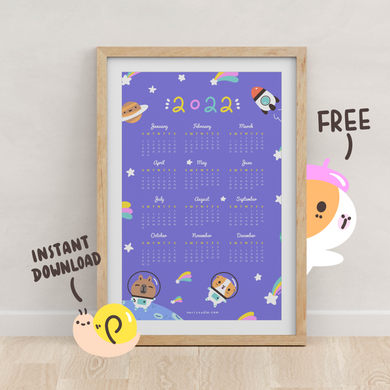 FREE Printables! Bubu and Moonch Space Theme 2022 Calendar+To Do list