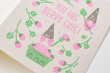 A2 Letterpress Greeting Card, Bubu and Moonch, You are berry cute!