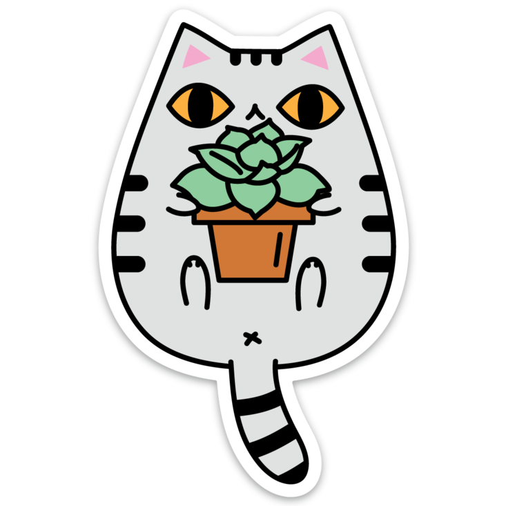 tabby cat sticker by Noristudio