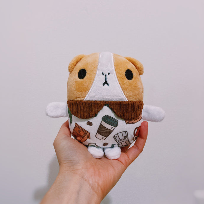 Chibi 005,  Basic Bubu with Coffee Onesie and Brown Collars, OOAK