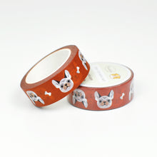 French Bulldogs Washi Tape in Rust Red