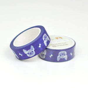 French Bulldogs Washi Tape in Blue